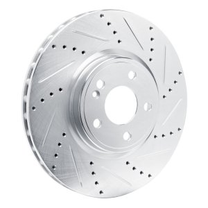 Mercedes-Benz A220 Brake Rotor (1) - Front Right - R1 Concepts - Drilled & Slotted - Silver - `19-`25